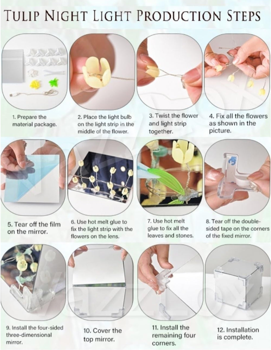 Wishpetara turilp cube mirror lamp