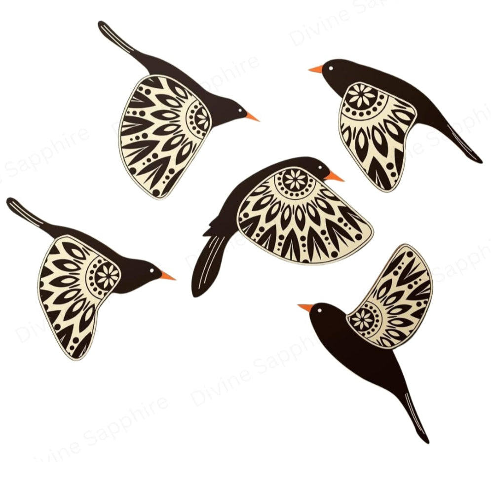 Black Wood Bird  Wall Decor