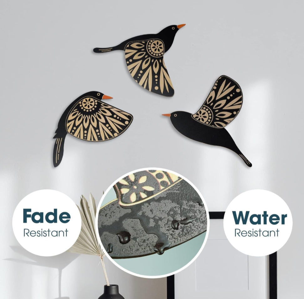 Black Wood Bird  Wall Decor