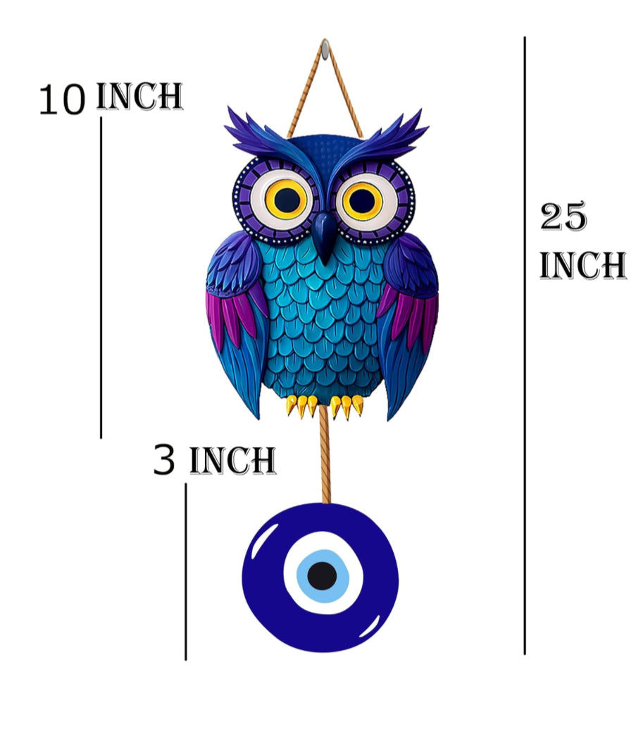 Owl Shape Wooden Wall Hanging