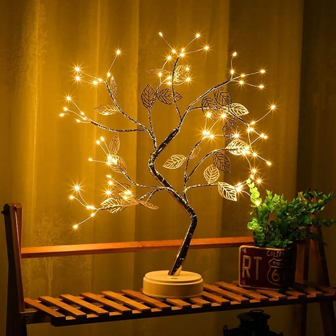 LED Tabletop Bonsai Leaf Tree Lamp