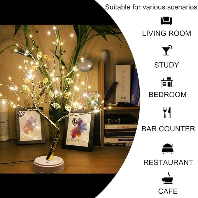 LED Tabletop Bonsai Leaf Tree Lamp